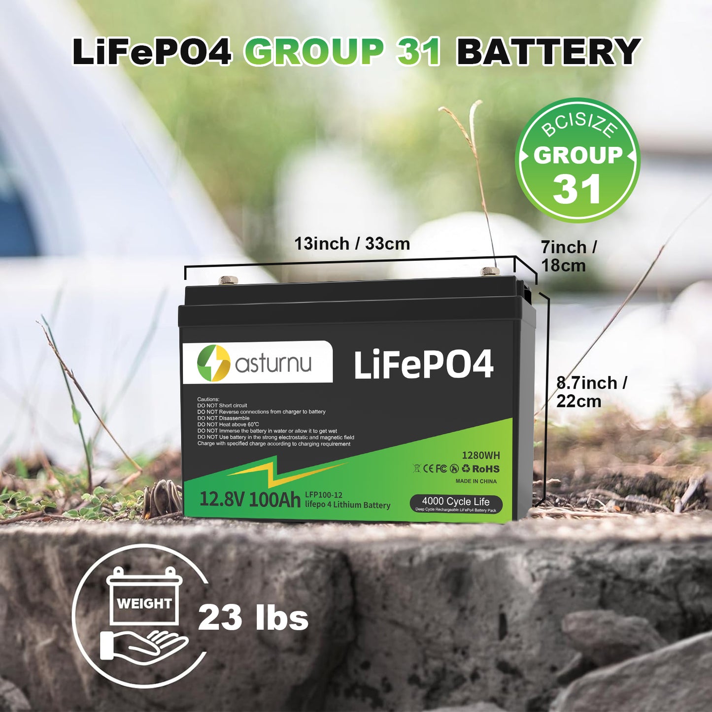 12V 100Ah LiFePO4 Lithium Battery